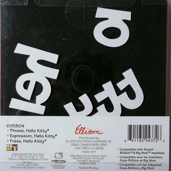 Sizzix Bigz Die - phrase, hello kitty 655804 - Picture 2 of 6